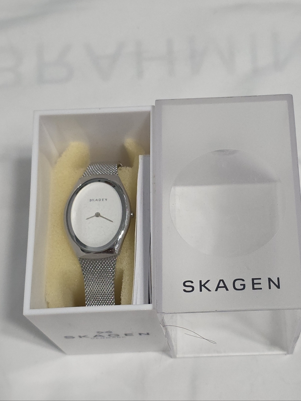 Skagen Silver-Tone Mesh Bracelet Minimalist Watch